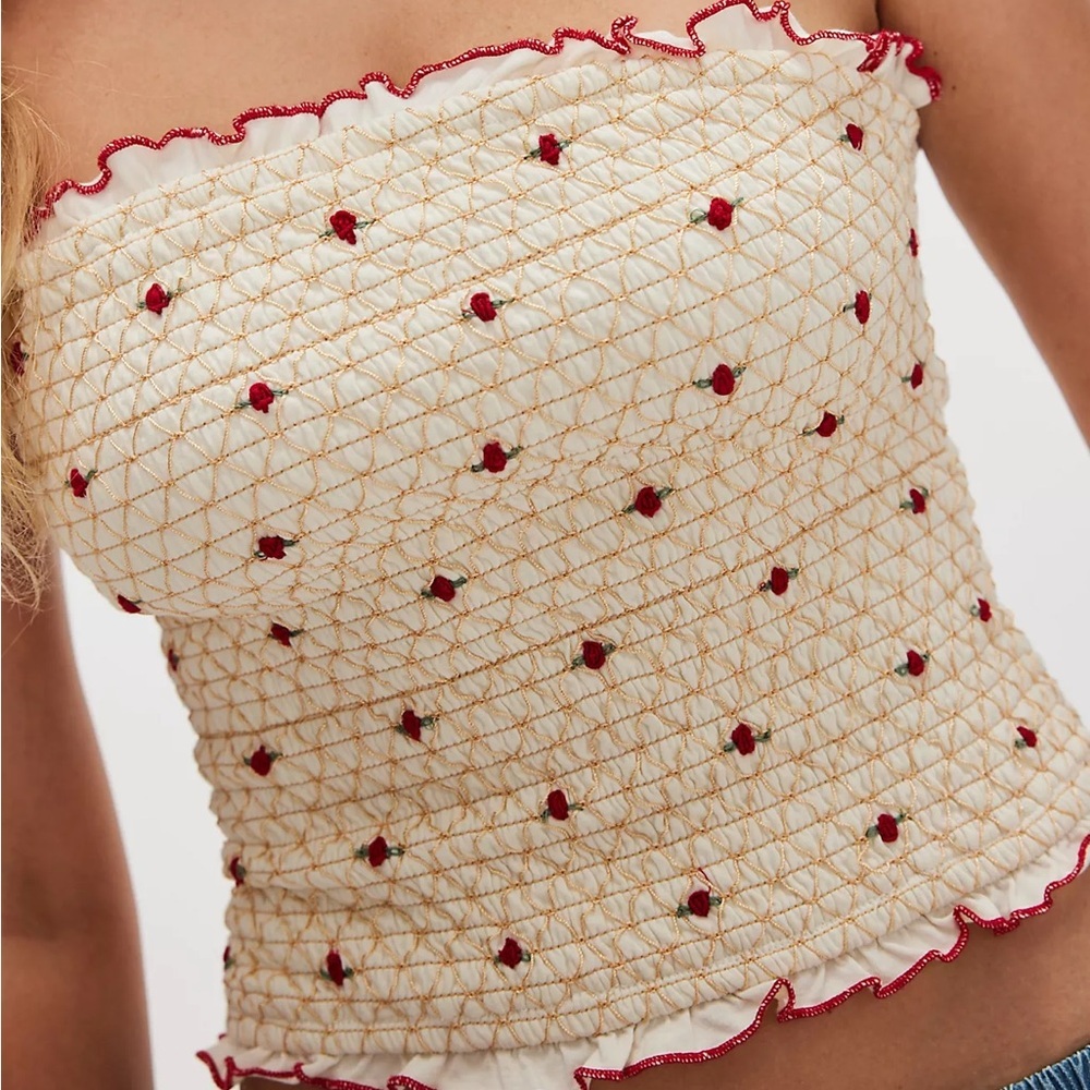 Free People Field Of Roses Tube Top - Picture 4 of 6